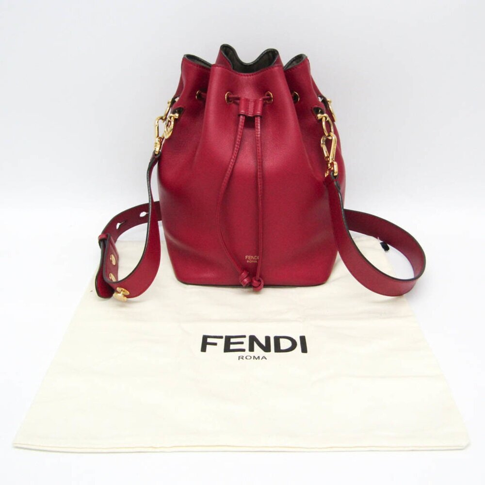 FENDI Red Leather Shoulder Bag - Picture 4 of 13